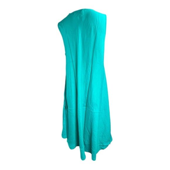 JUNGLEE BILLEE Sleeveless Patchwork Dress Free Size Teal Boho Rayon #9 - Picture 4 of 7